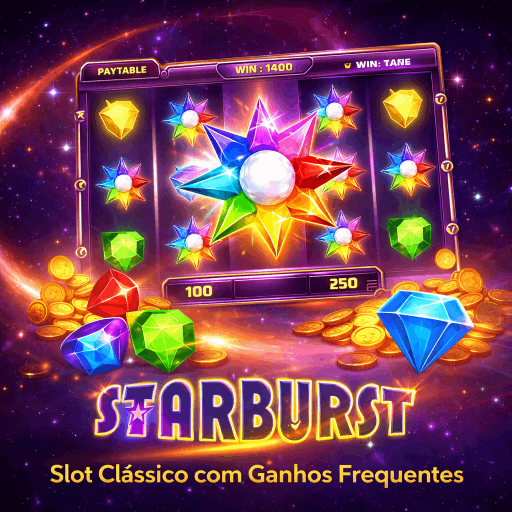 slots Starburst NetEnt com joias coloridas