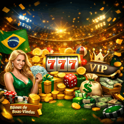 Imagem ilustrativa de promoções de cassino com slot machine, moedas e prêmios